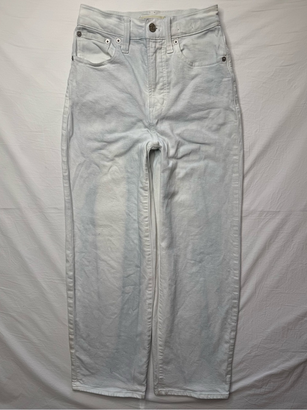 Madewell - White & Blue High Waist Mom Denim Jeans